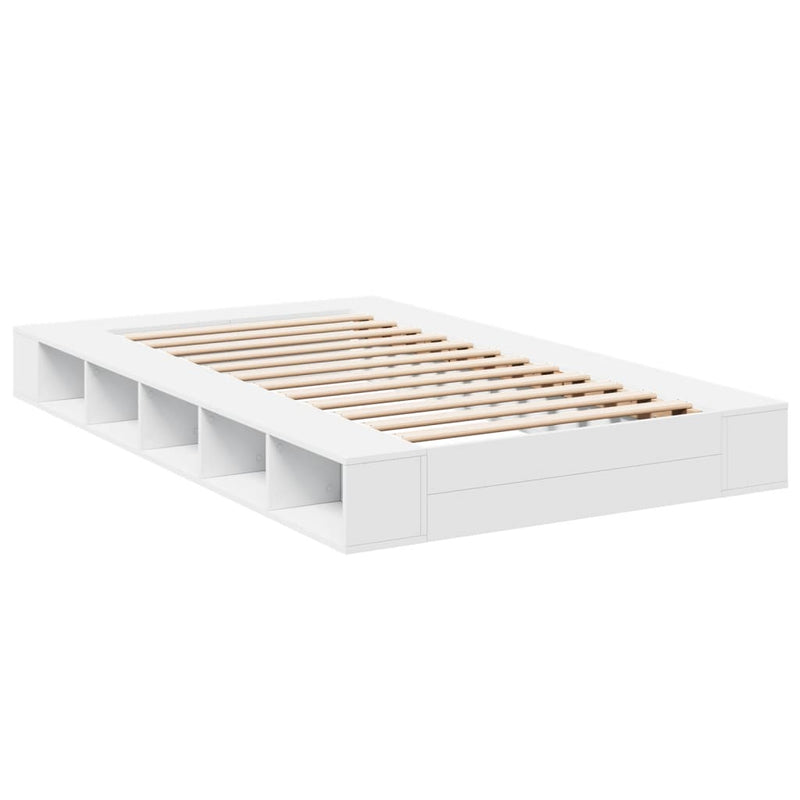 Cadru de pat, alb, 120x200 cm, lemn prelucrat