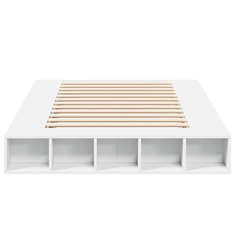 Cadru de pat, alb ,135x190 cm, lemn prelucrat