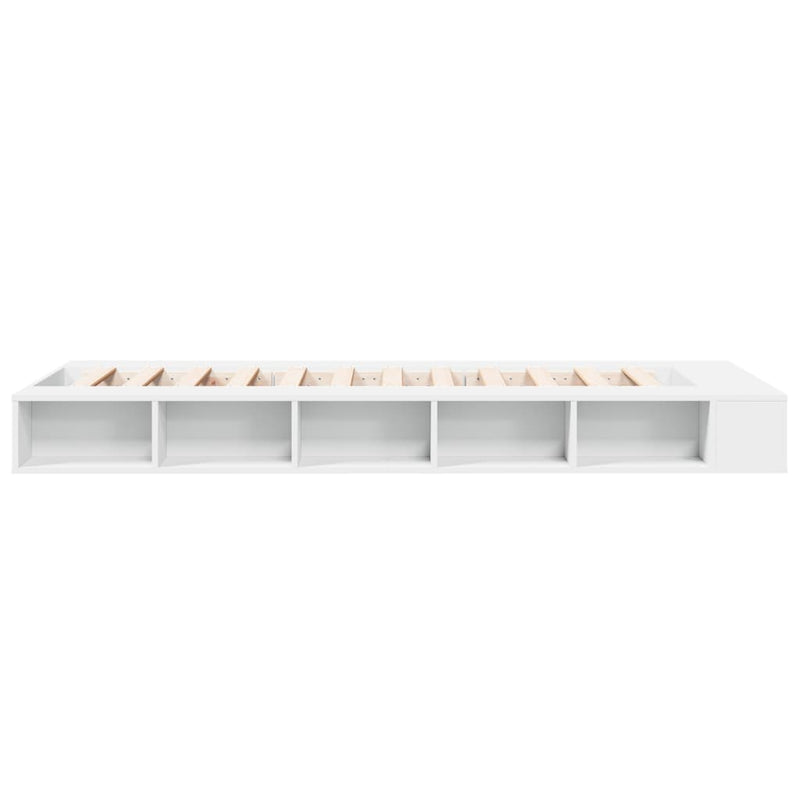 Cadru de pat, alb, 100x200 cm, lemn prelucrat