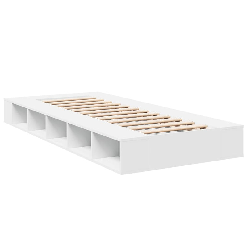 Cadru de pat, alb, 100x200 cm, lemn prelucrat