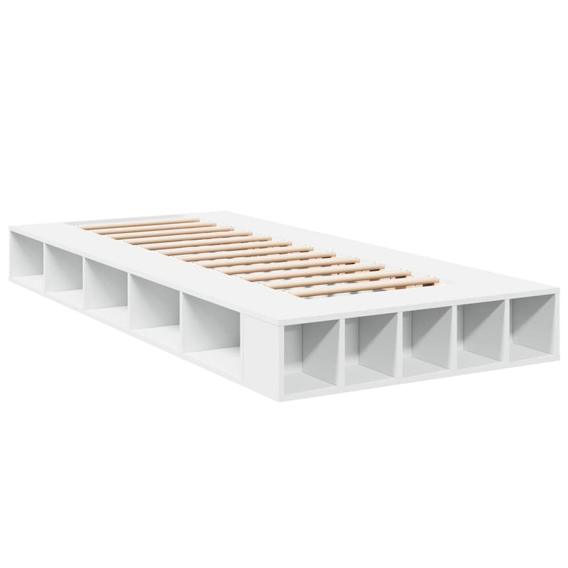 Cadru de pat, alb, 90x190 cm, lemn prelucrat