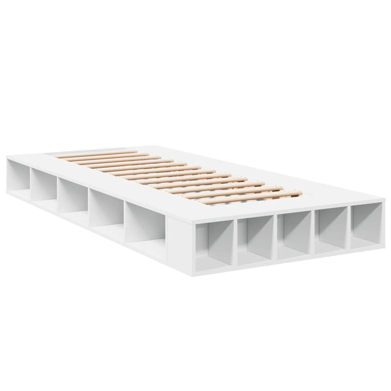 Cadru de pat, alb, 75x190 cm, lemn prelucrat