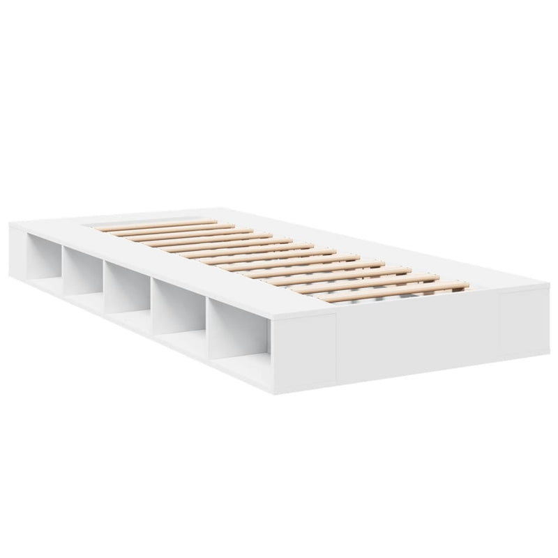 Cadru de pat, alb, 75x190 cm, lemn prelucrat