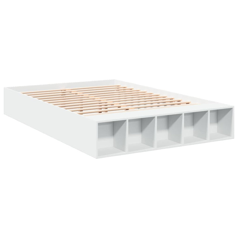 Cadru de pat, alb, 150x200 cm, lemn prelucrat