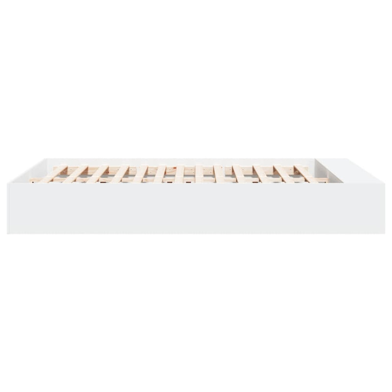Cadru de pat, alb, 150x200 cm, lemn prelucrat