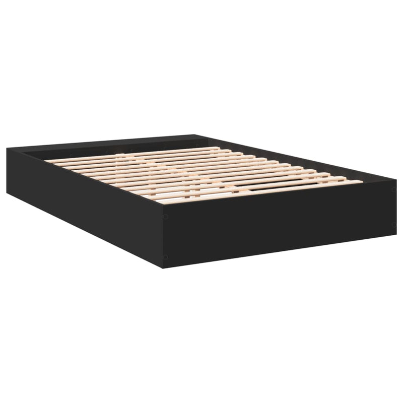 Cadru de pat, negru, 150x200 cm, lemn prelucrat