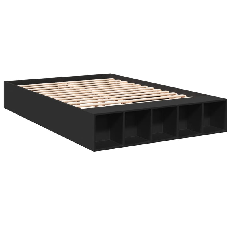 Cadru de pat, negru, 120x190 cm, lemn prelucrat