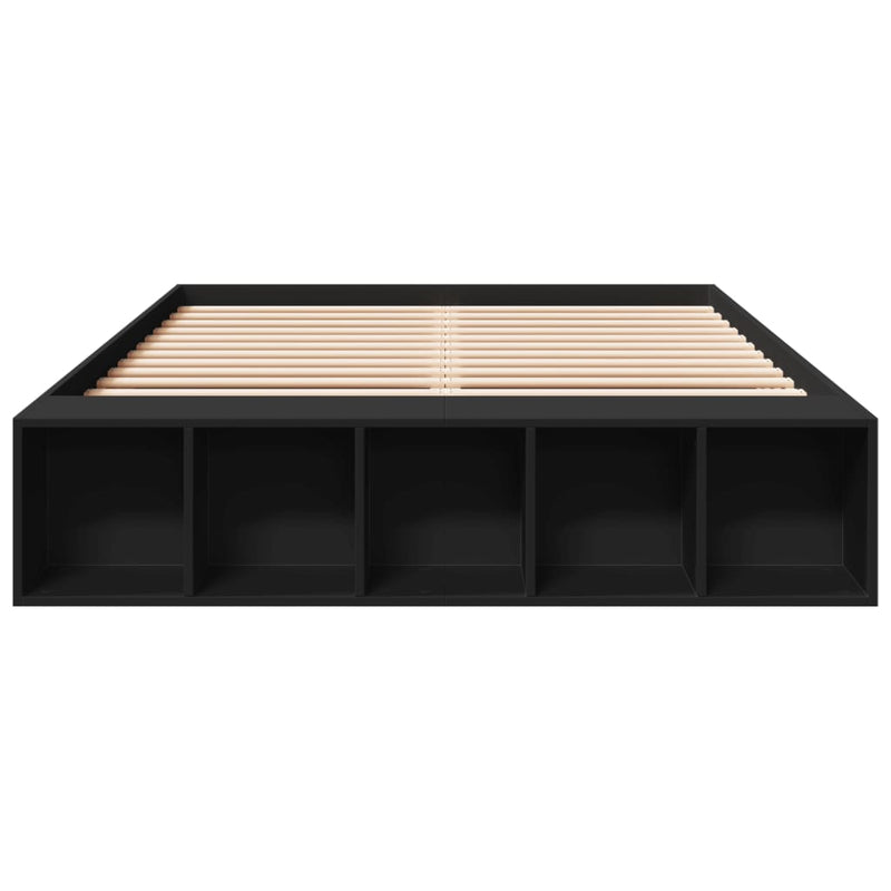 Cadru de pat, negru, 120x190 cm, lemn prelucrat