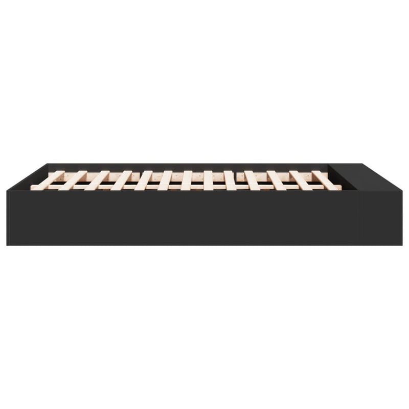 Cadru de pat, negru, 120x190 cm, lemn prelucrat
