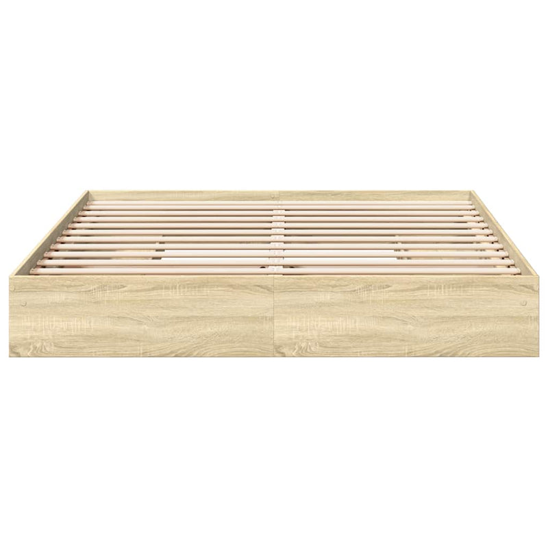 Cadru de pat cu sertare stejar sonoma 200x200 cm lemn prelucrat