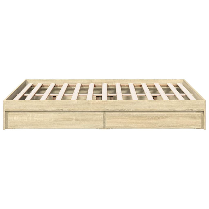 Cadru de pat cu sertare stejar sonoma 140x200 cm lemn prelucrat