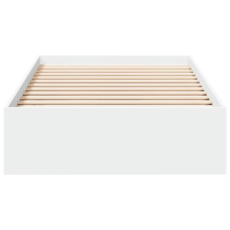 Cadru de pat cu sertare, alb, 90x200 cm, lemn prelucrat
