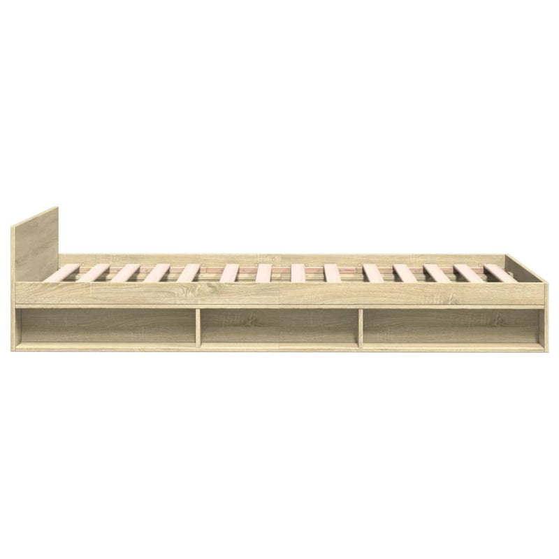 Cadru de pat cu sertar stejar sonoma 100x200 cm lemn prelucrat