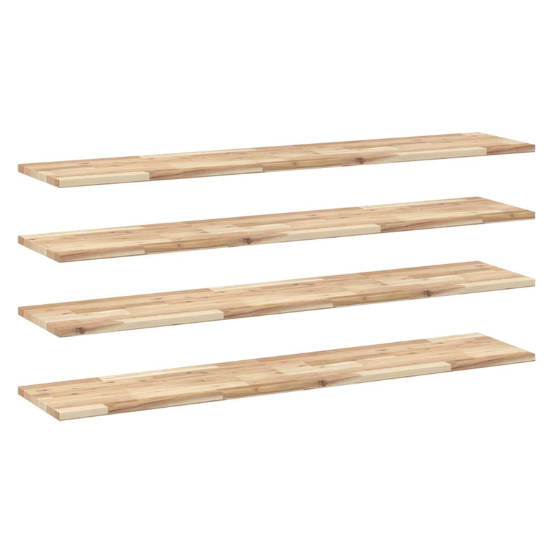 Rafturi plutitoare 4 buc. 140x30x2cm lemn masiv acacia netratat
