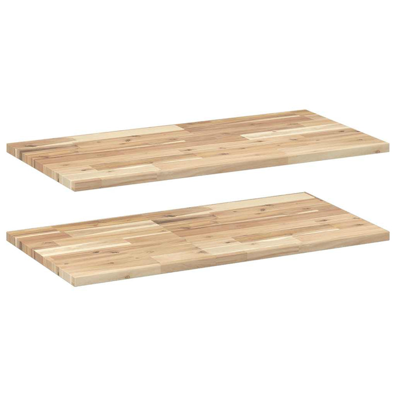 Rafturi suspendate 2 buc. 80x40x2 cm lemn masiv acacia netratat