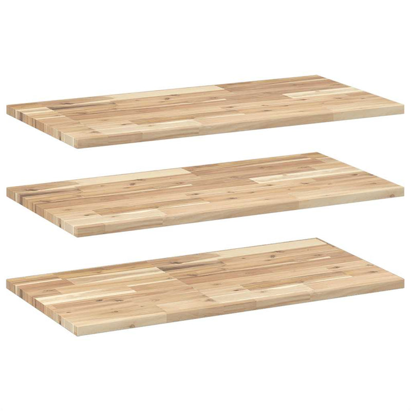 Rafturi suspendate 3 buc. 80x40x2 cm lemn masiv acacia netratat