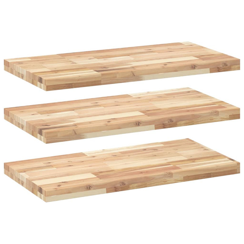 Rafturi suspendate 3 buc. 60x40x4 cm lemn masiv acacia netratat