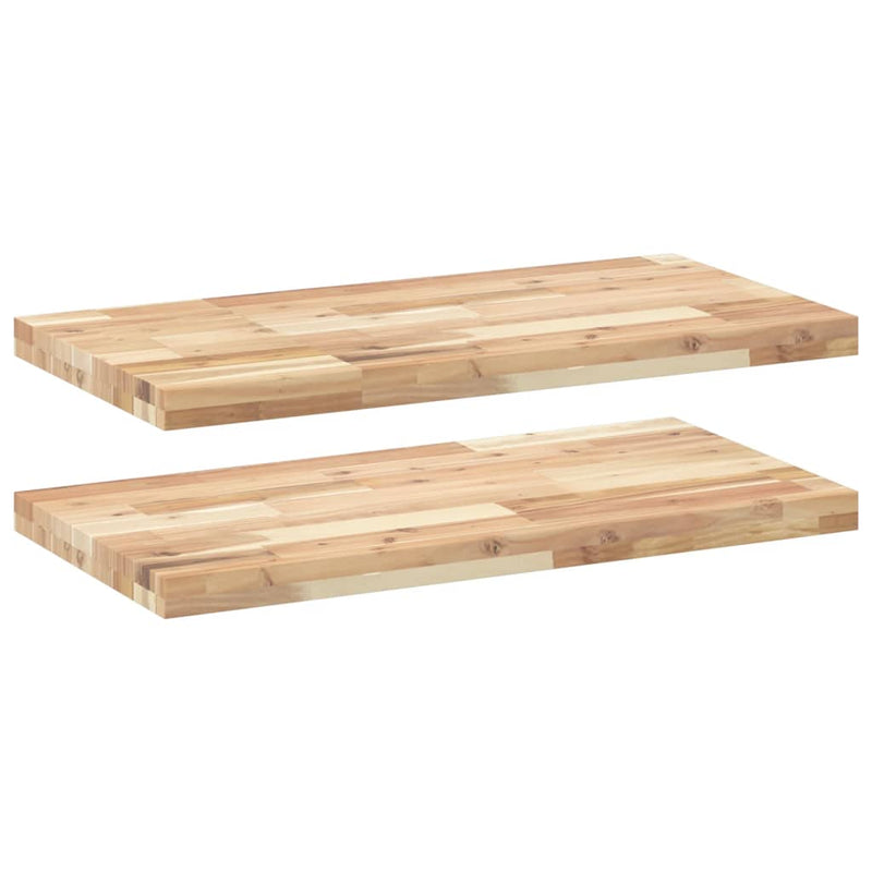 Rafturi plutitoare 2 buc. 100x40x4cm lemn masiv acacia netratat