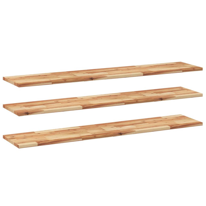 Rafturi suspendate 3 buc. 120x30x2cm lemn masiv acacia netratat