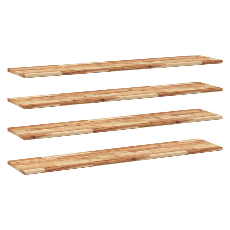 Rafturi suspendate 4 buc. 120x30x2cm lemn masiv acacia netratat