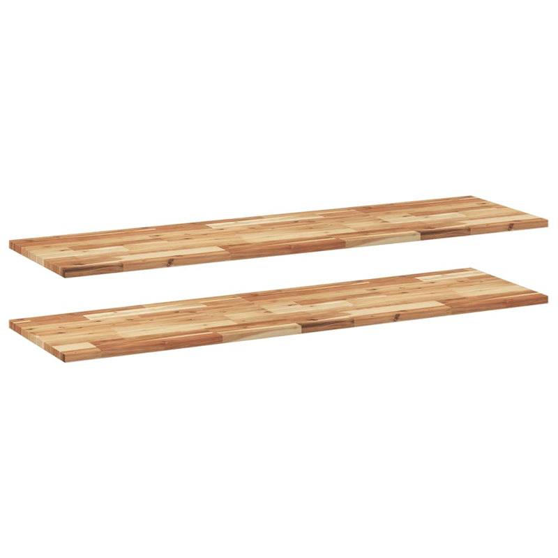 Rafturi suspendate 2 buc. 120x40x2cm lemn masiv acacia netratat