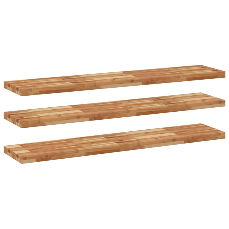Rafturi suspendate 3 buc. 160x30x4cm lemn masiv acacia netratat