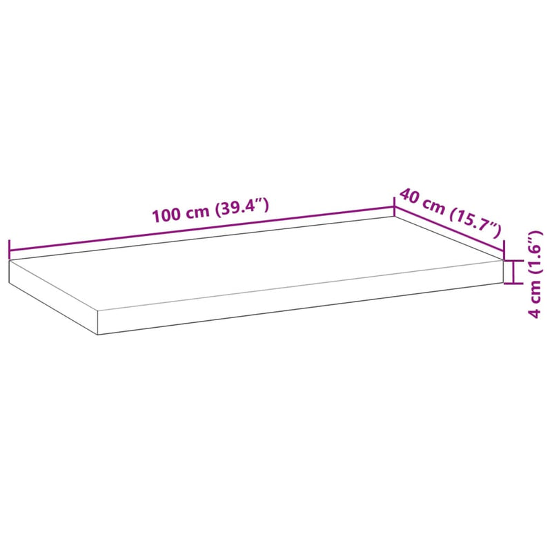 Raft suspendat 80x40x4 cm lemn masiv acacia netratat