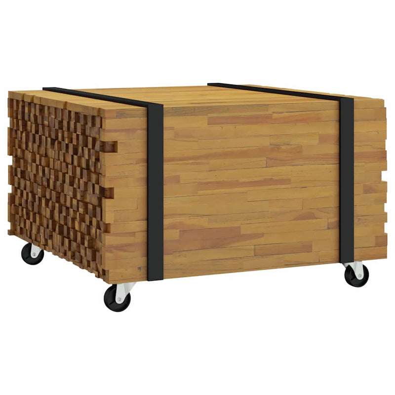 Masă de cafea Maro 60 x 60 x 38 cm Lemn solid de tec