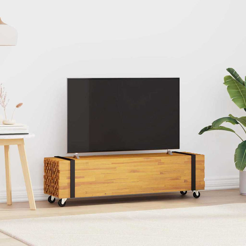 Support TV 110 x 30 x 30 cm Maro Lemn solid de tec