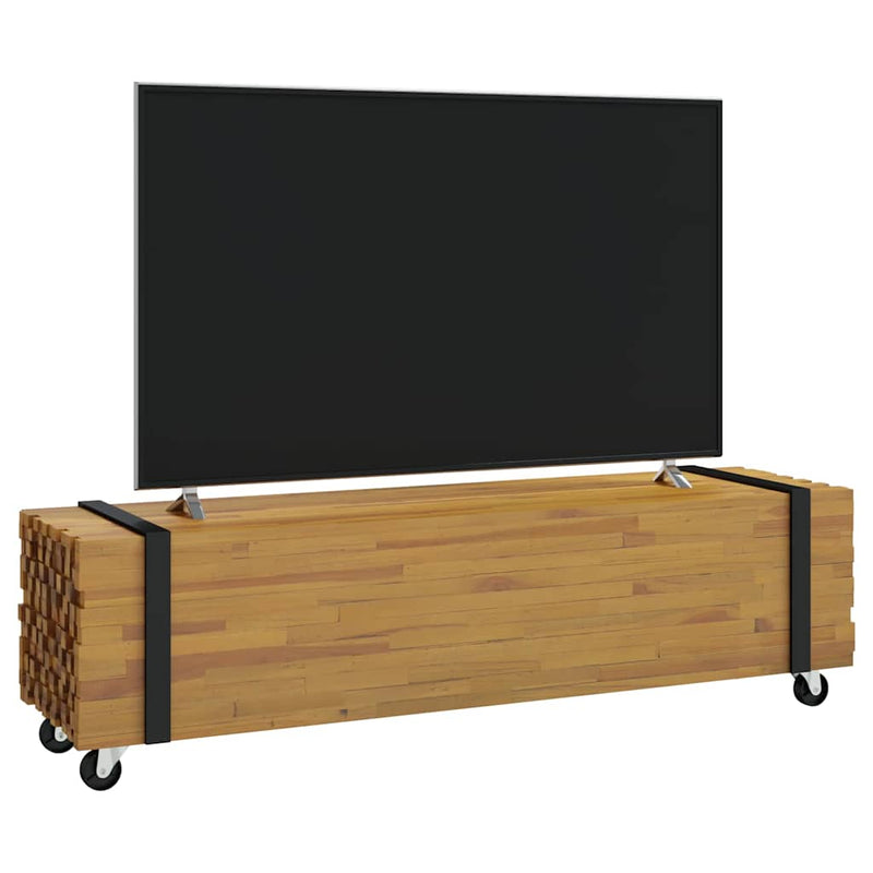 Support TV 110 x 30 x 30 cm Maro Lemn solid de tec