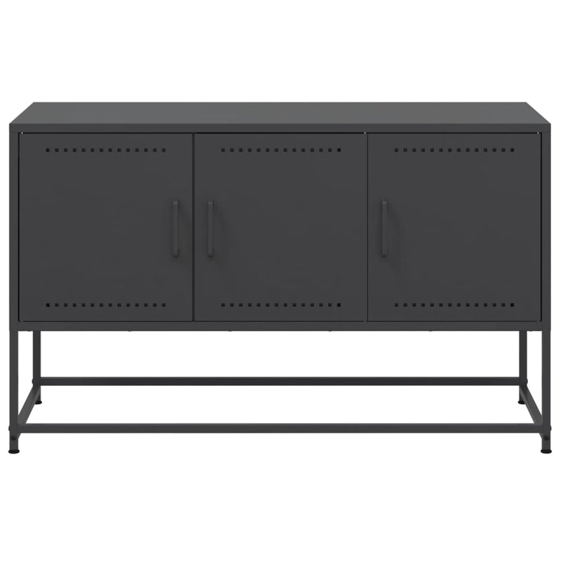 Dulap TV, negru, 68,5x39x60,5 cm, oțel