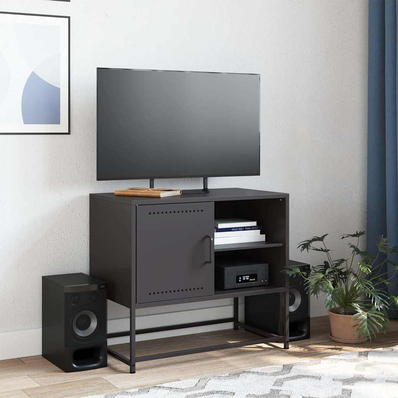 Dulap TV, negru, 68x39x60,5 cm, oțel