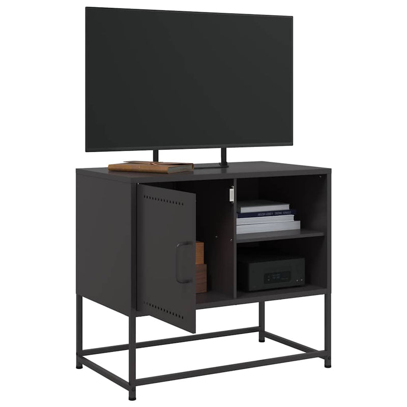 Dulap TV, negru, 68x39x60,5 cm, oțel
