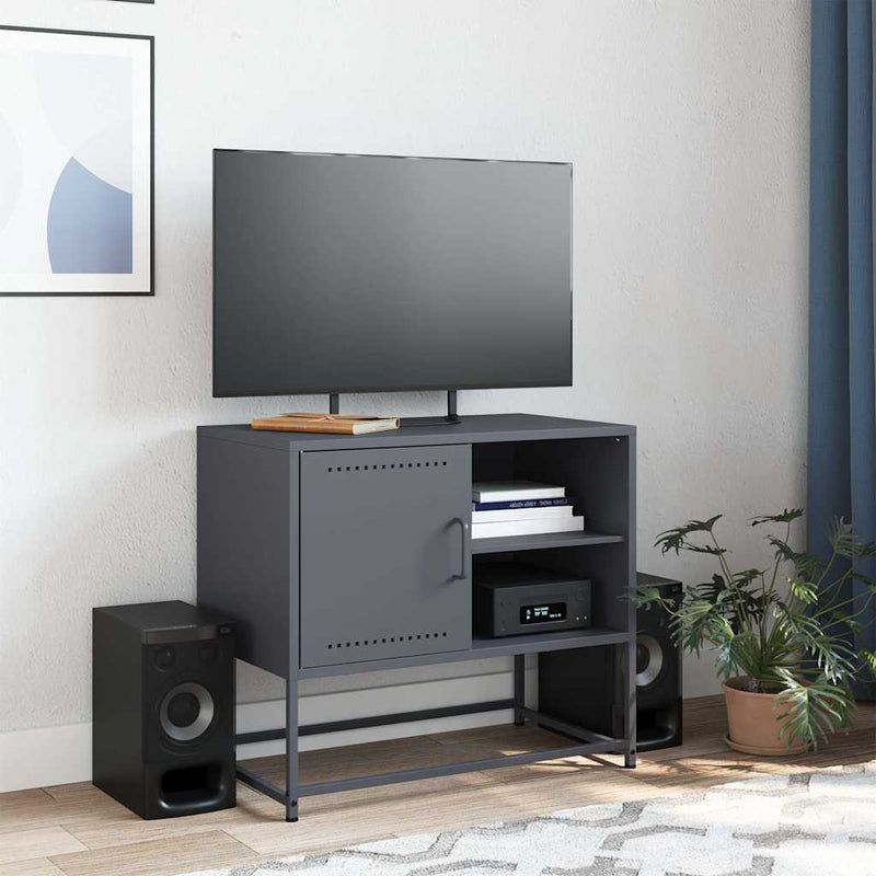 Dulap TV, antracit, 68x39x60,5 cm, oțel