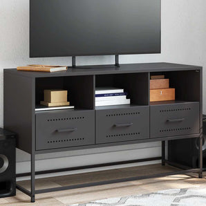 Dulap TV, negru, 68,5x39x60,5 cm, oțel