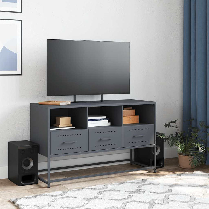 Dulap TV, antracit, 100,5x39x60,5 cm, oțel