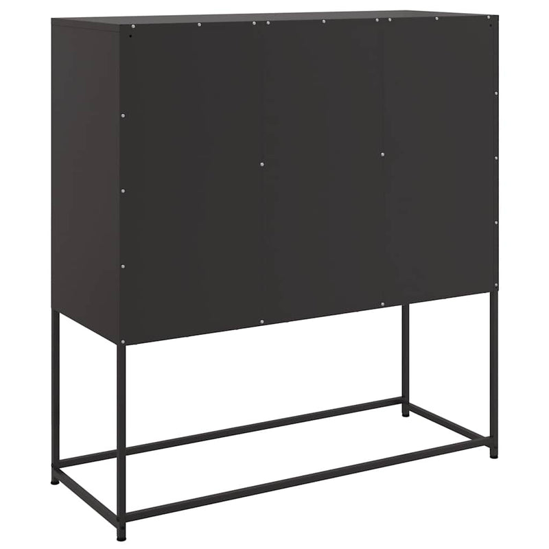 Dulap, negru, 100,5x39x107 cm, oțel