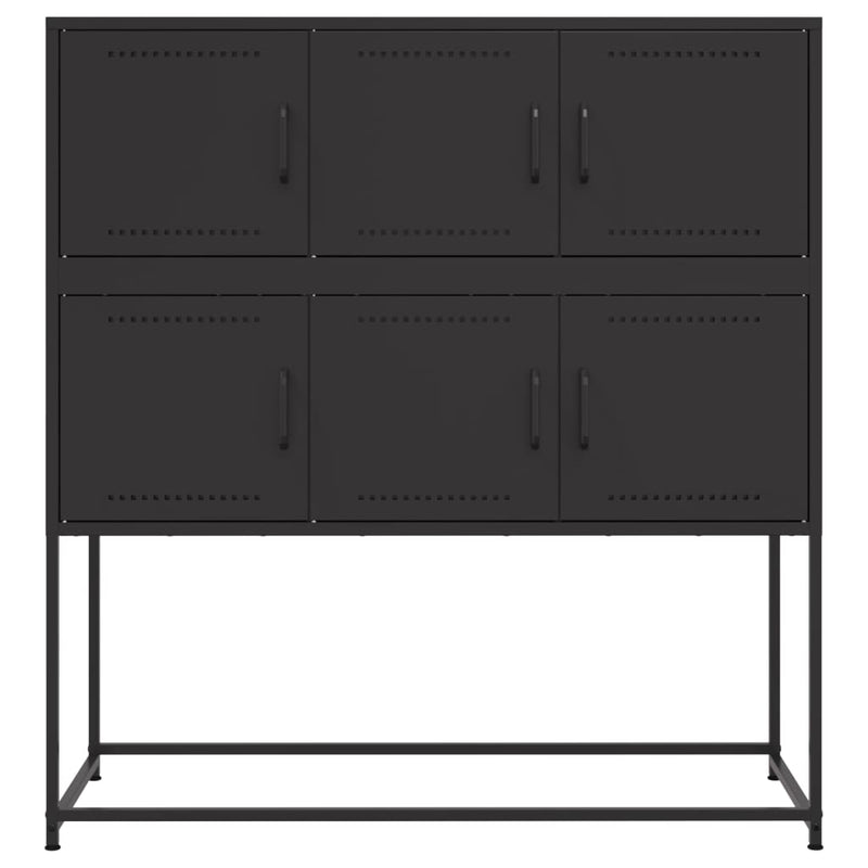 Dulap, negru, 100,5x39x107 cm, oțel