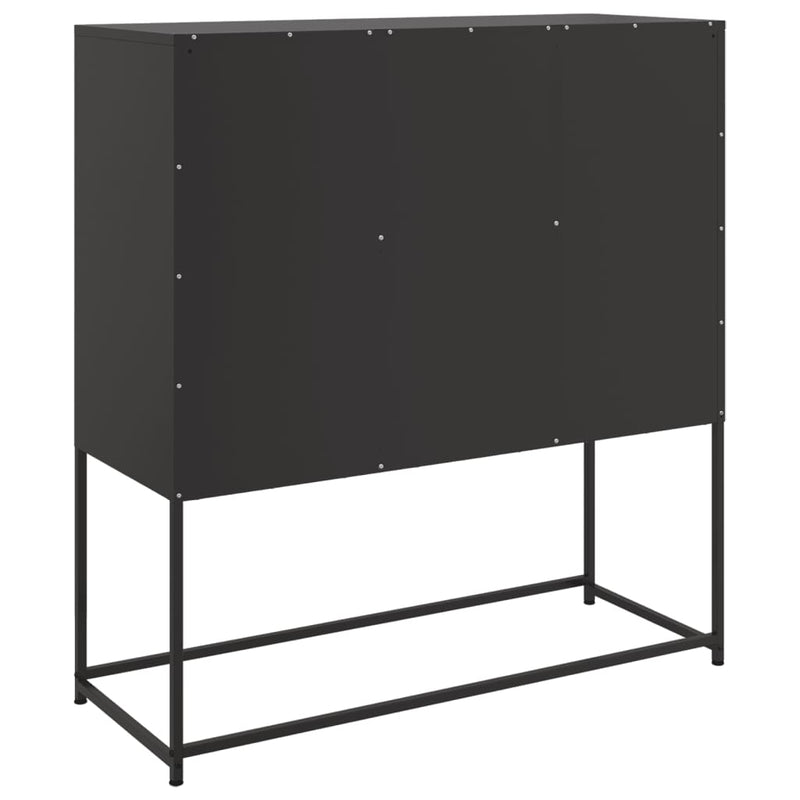 Dulap, negru, 100,5x39x107 cm, oțel