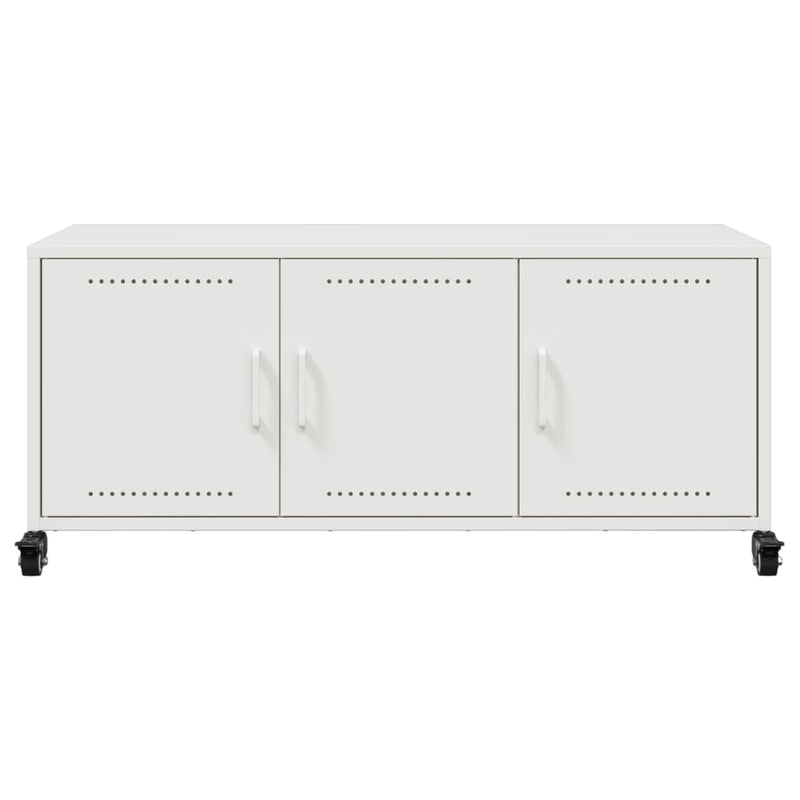 Dulap TV, alb, 100,5x39x43,5 cm, oțel