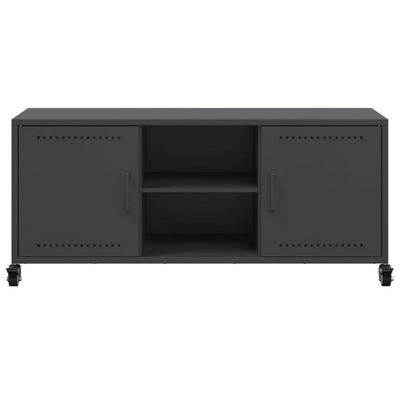 Dulap TV, negru, 100,5x39x43,5 cm, oțel