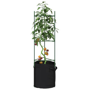 Suport pentru roșii cu sac de plante, 2 buc., 116 cm oțel și PP