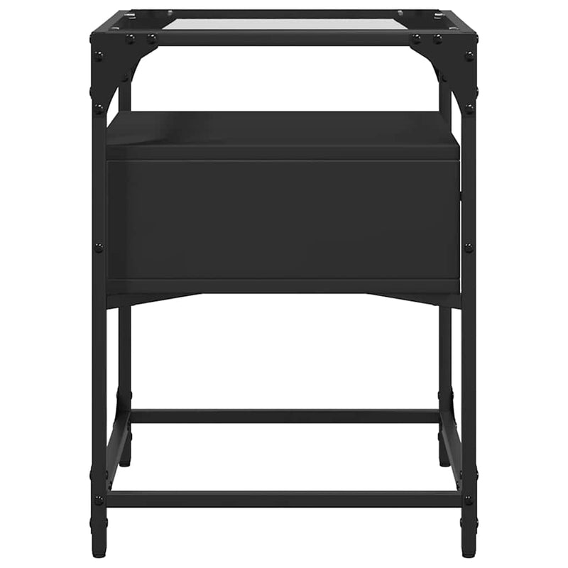 Noptiere, 2 buc., negru, 40x40x55 cm, lemn prelucrat