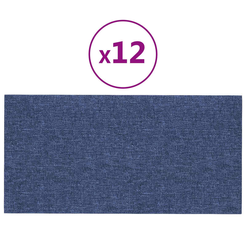 Tăblie de Pat pentru Perete 12 buc. 30 x 15 cm albastru