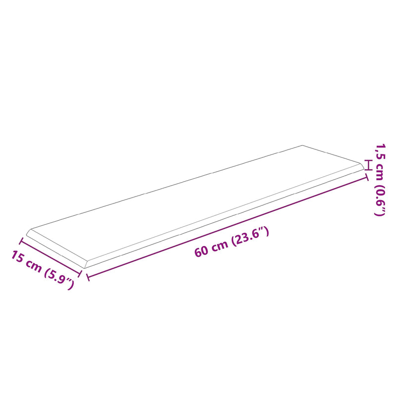Tăblie de Pat pentru Perete 12 buc. 60 x 15 cm Crem țesătură