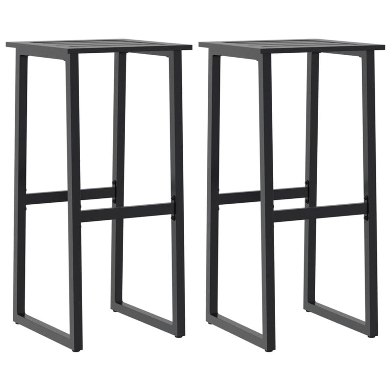 Scaune bar, 2 buc. negru 38x38x80 cm oțel vopsit electrostatic