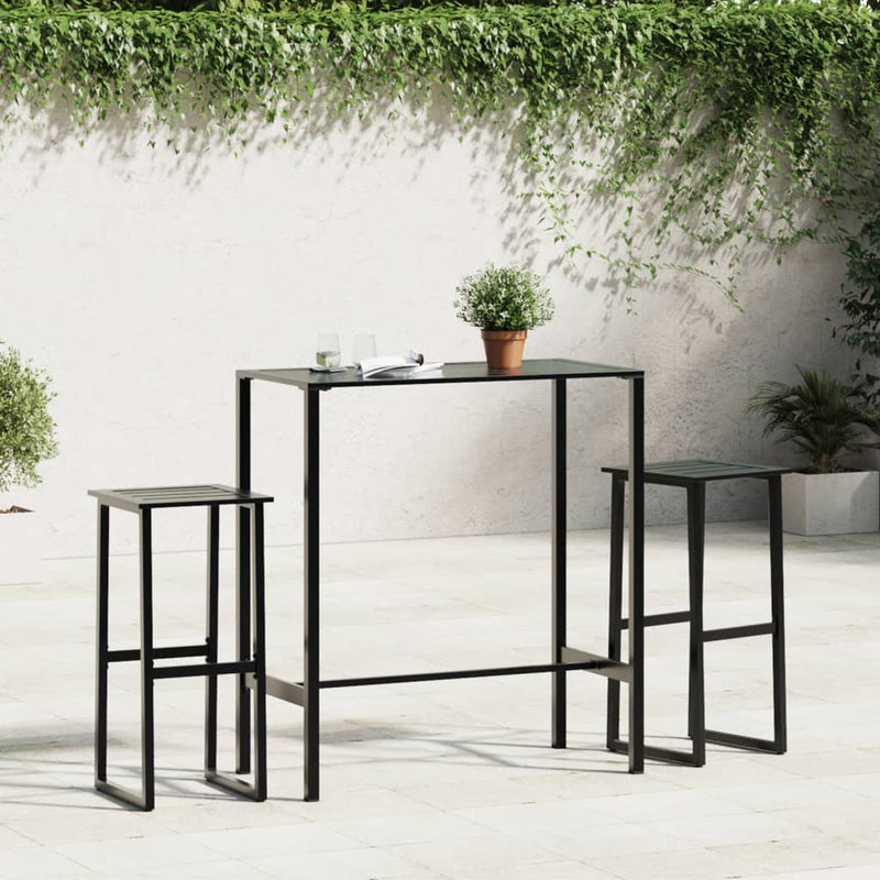 Scaune bar, 2 buc. negru 38x38x80 cm oțel vopsit electrostatic