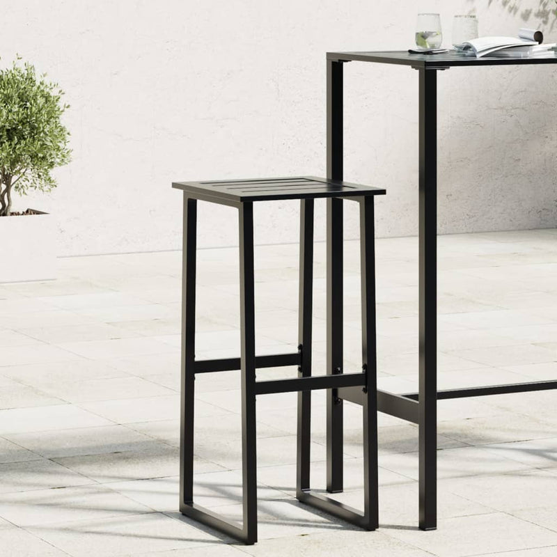 Scaune bar, 2 buc. negru 38x38x80 cm oțel vopsit electrostatic