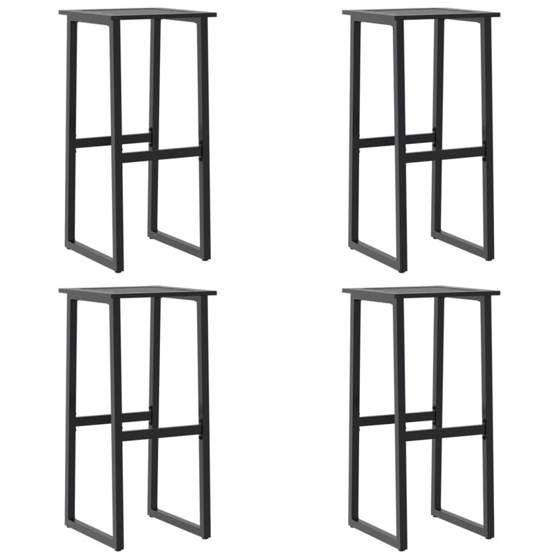 Scaune bar 4 buc. negru 38x38x80 cm oțel vopsit electrostatic