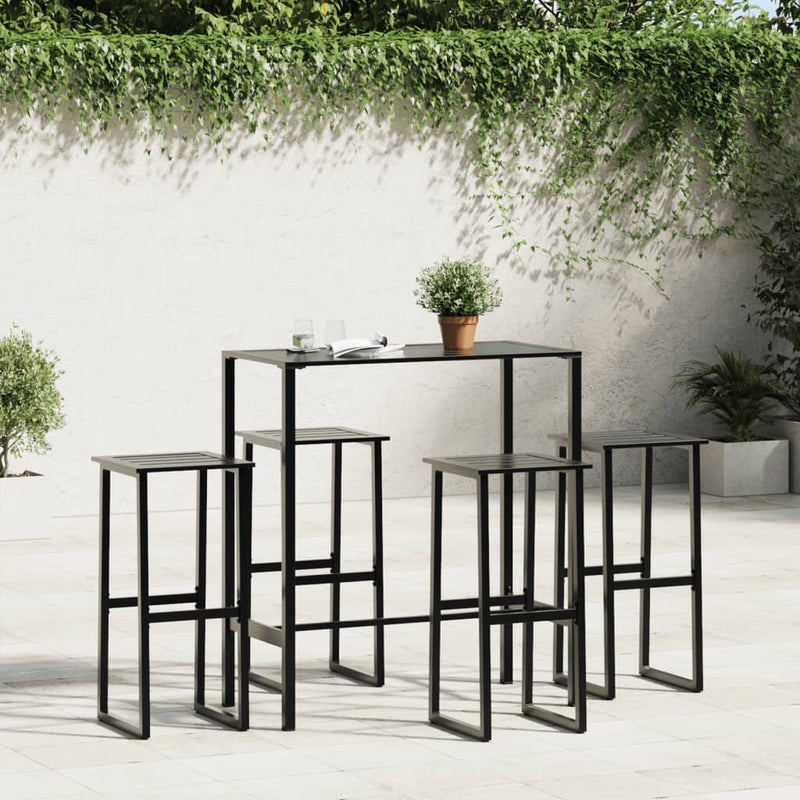 Scaune bar 4 buc. negru 38x38x80 cm oțel vopsit electrostatic